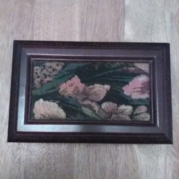 Jewelry - Vintage Avon Small Mirrored Wooden Jewelry Box w/ Costume Jewelry